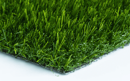 Close-up of lush green artificial grass turf.