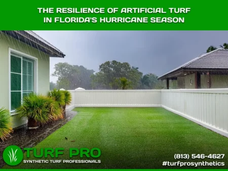 The Resilience Of Artificial Turf In Florida's Hurricane Season Artificial turf remains resilient during Florida's hurricane season, providing durable, storm-resistant landscaping.
